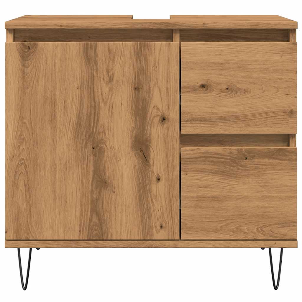 vidaXL Dulap chiuvetă baie, stejar artizanal 65x33x60cm lemn prelucrat vidaXL Dulap chiuvetă baie, stejar artizanal 65x33x60cm lemn prelucrat