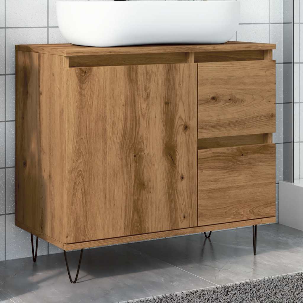 vidaXL Dulap chiuvetă baie, stejar artizanal 65x33x60cm lemn prelucrat vidaXL Dulap chiuvetă baie, stejar artizanal 65x33x60cm lemn prelucrat