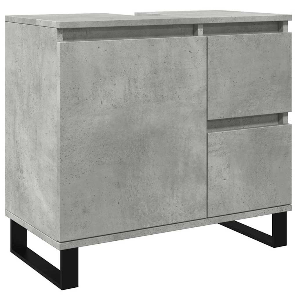 vidaXL Dulap de chiuvetă baie, gri beton, 65x33x60 cm, lemn prelucrat vidaXL Dulap de chiuvetă baie, gri beton, 65x33x60 cm, lemn prelucrat