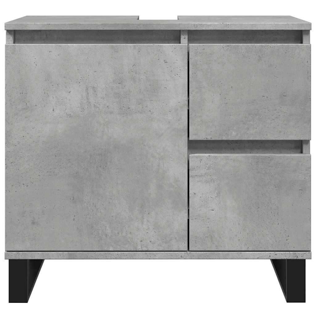 vidaXL Dulap de chiuvetă baie, gri beton, 65x33x60 cm, lemn prelucrat vidaXL Dulap de chiuvetă baie, gri beton, 65x33x60 cm, lemn prelucrat