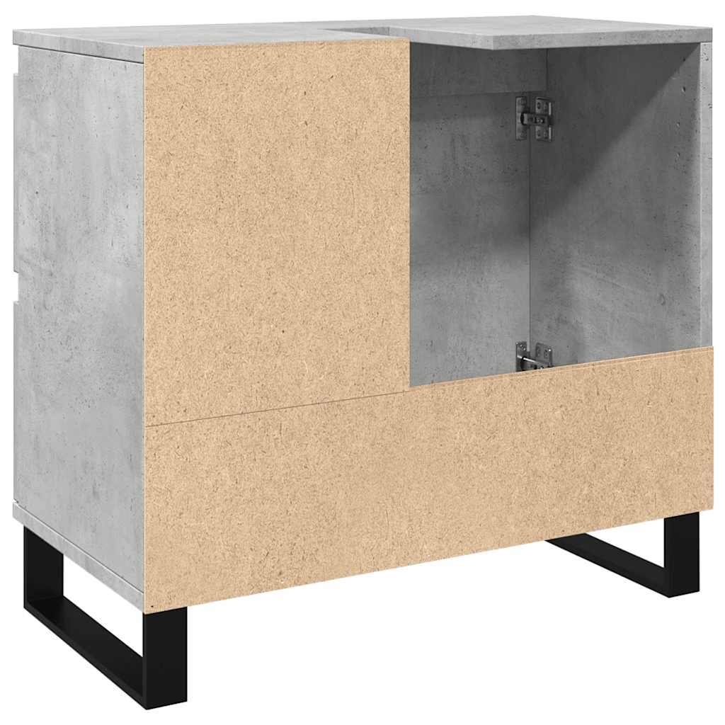 vidaXL Dulap de chiuvetă baie, gri beton, 65x33x60 cm, lemn prelucrat vidaXL Dulap de chiuvetă baie, gri beton, 65x33x60 cm, lemn prelucrat