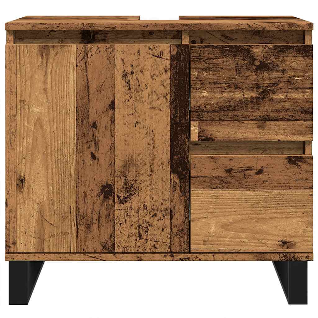 vidaXL Dulap chiuvetă baie, lemn vechi, 65x33x60 cm, lemn prelucrat vidaXL Dulap chiuvetă baie, lemn vechi, 65x33x60 cm, lemn prelucrat