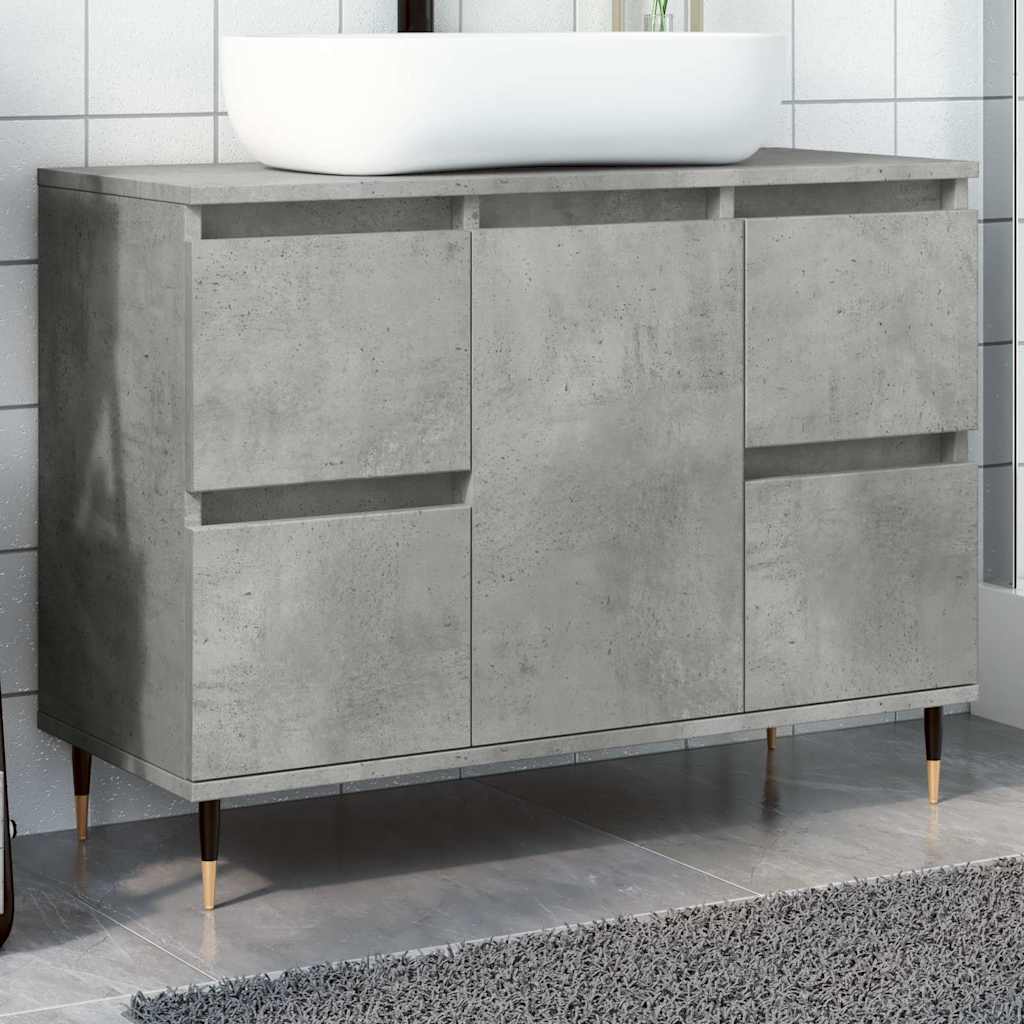 vidaXL Dulap pentru baie, gri beton, 80x33x60 cm, lemn compozit vidaXL Dulap pentru baie, gri beton, 80x33x60 cm, lemn compozit