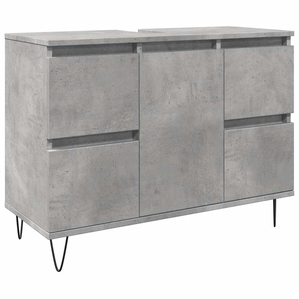 vidaXL Dulap pentru baie, gri beton, 80x33x60 cm, lemn compozit vidaXL Dulap pentru baie, gri beton, 80x33x60 cm, lemn compozit