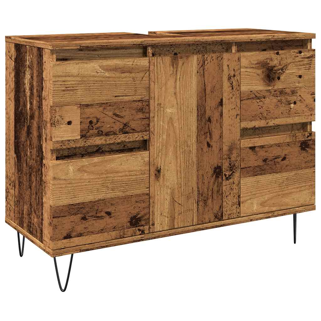 vidaXL Dulap pentru baie, lemn vechi, 80x33x60 cm, lemn prelucrat vidaXL Dulap pentru baie, lemn vechi, 80x33x60 cm, lemn prelucrat