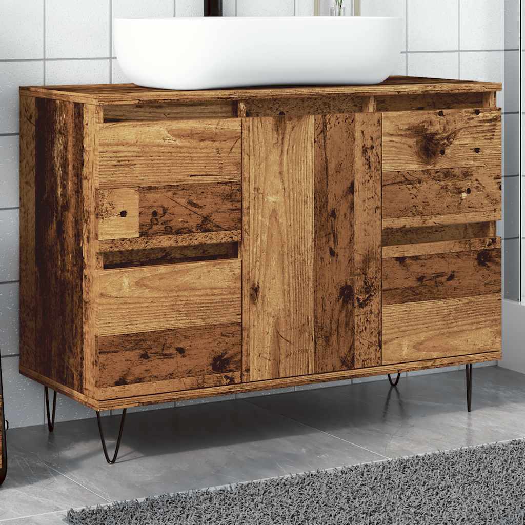 vidaXL Dulap pentru baie, lemn vechi, 80x33x60 cm, lemn prelucrat vidaXL Dulap pentru baie, lemn vechi, 80x33x60 cm, lemn prelucrat