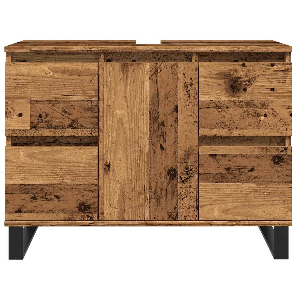 vidaXL Dulap chiuvetă baie, lemn vechi, 80x33x60 cm, lemn prelucrat vidaXL Dulap chiuvetă baie, lemn vechi, 80x33x60 cm, lemn prelucrat