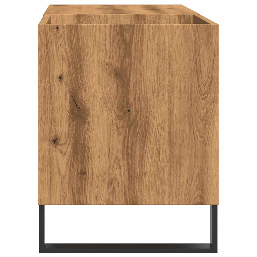 vidaXL Dulap discuri stejar artizanal, 84,5x38x48 cm, lemn prelucrat