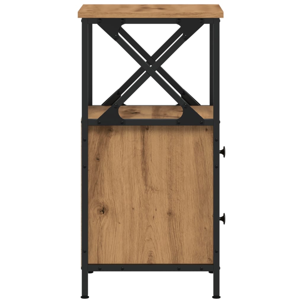 vidaXL Noptiere 2 buc. stejar artizanal, 34x35,5x70 cm, lemn prelucrat