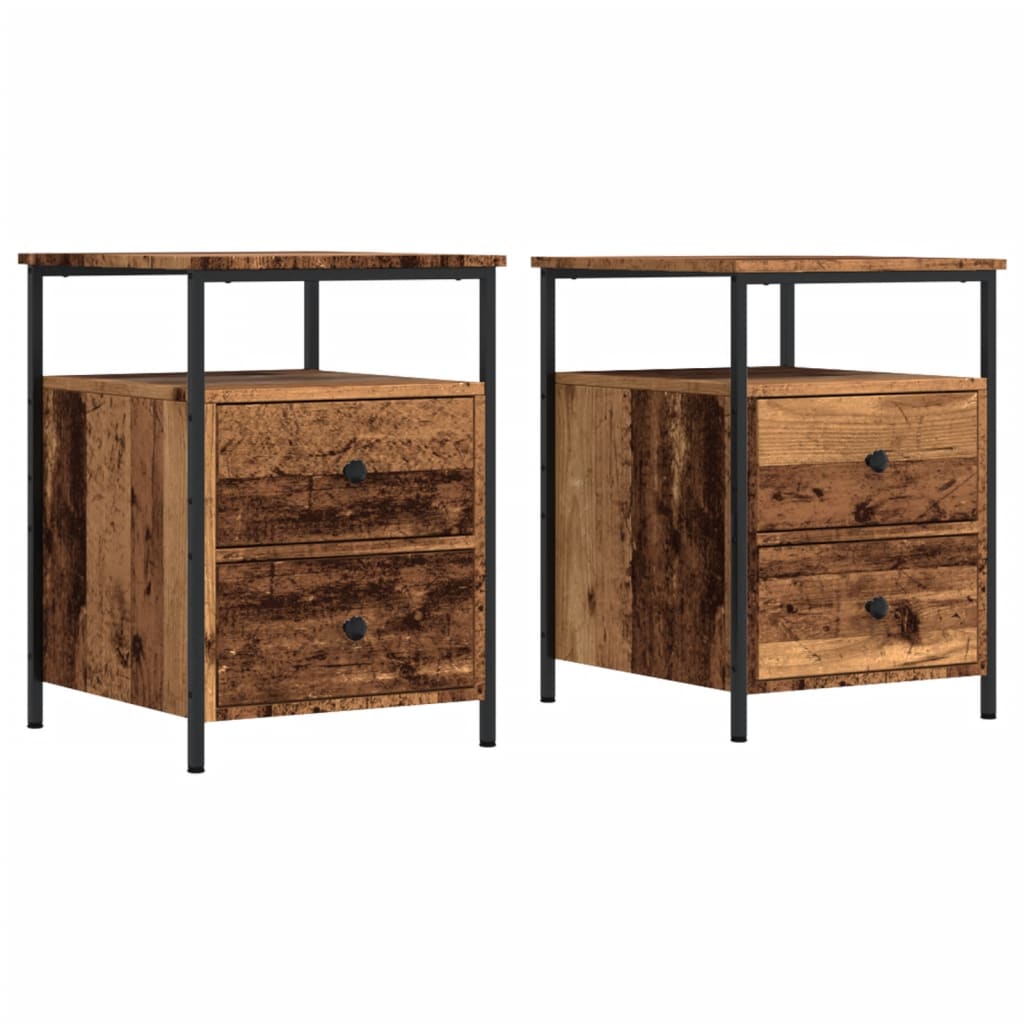 vidaXL Noptiere, 2 buc, lemn vechi, 44x45x60 cm, lemn prelucrat