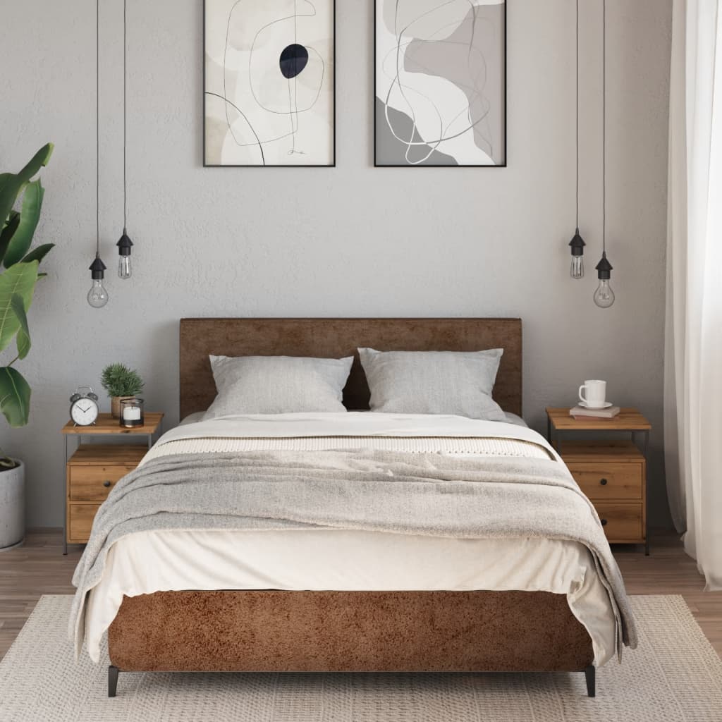 vidaXL Noptiere 2 buc. stejar artizanal, 34x35,5x50 cm, lemn prelucrat