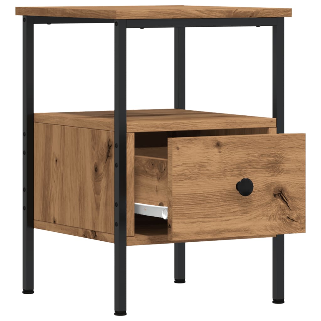 vidaXL Noptiere, 2 buc., stejar artizanal, 34x36x50 cm, lemn prelucrat