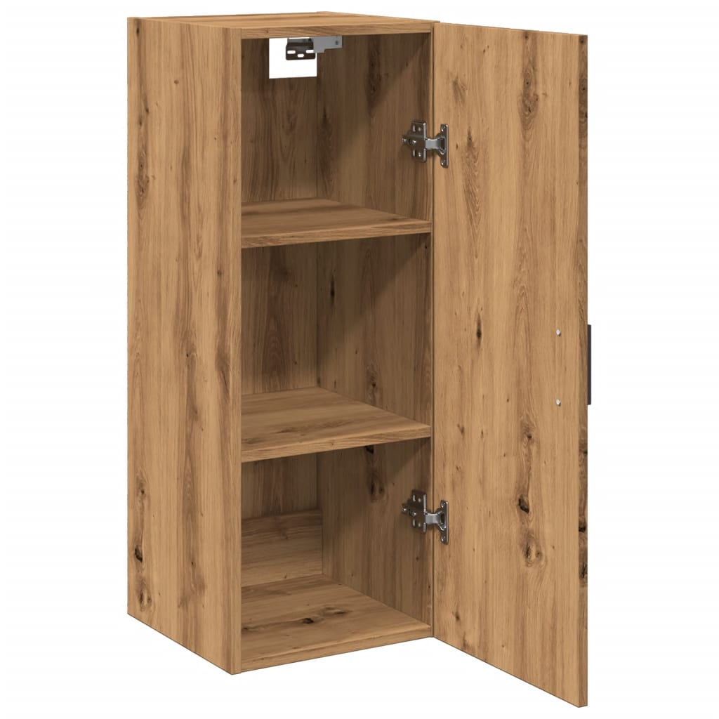 vidaXL Dulap pe perete stejar artizanal, 34,5x34x90 cm, lemn prelucrat
