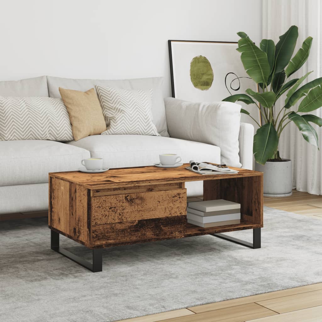 vidaXL Măsuță de cafea, lemn vechi, 90x50x36,5 cm, lemn prelucrat vidaXL Măsuță de cafea, lemn vechi, 90x50x36,5 cm, lemn prelucrat