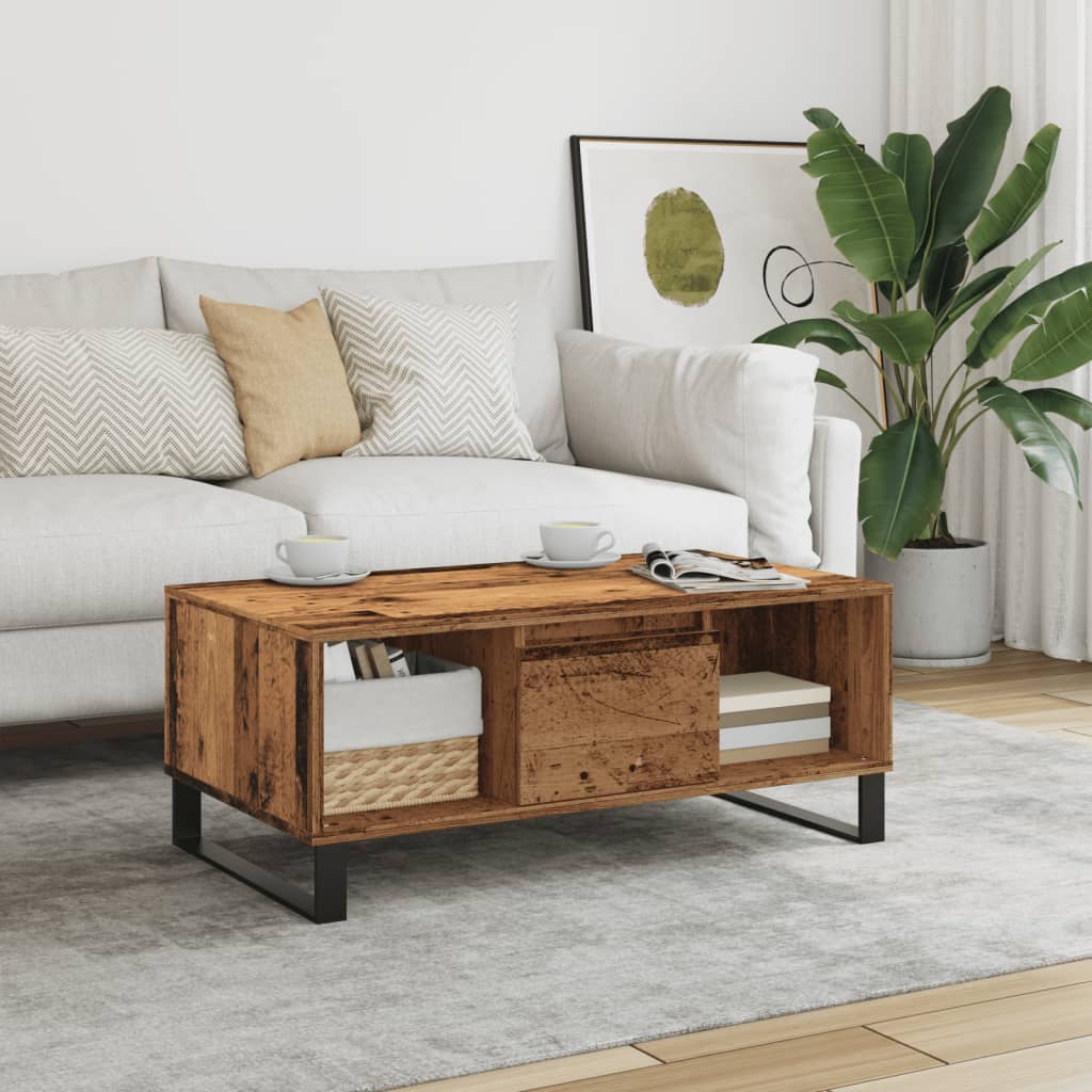 vidaXL Măsuță de cafea, lemn vechi, 90x50x36,5 cm, lemn prelucrat vidaXL Măsuță de cafea, lemn vechi, 90x50x36,5 cm, lemn prelucrat