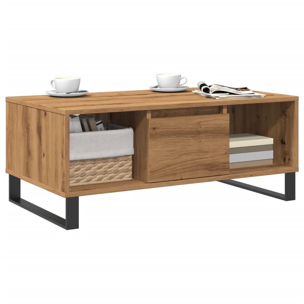 vidaXL Măsuță cafea, stejar artizanal, 90x50x36,5 cm, lemn prelucrat vidaXL Măsuță cafea, stejar artizanal, 90x50x36,5 cm, lemn prelucrat