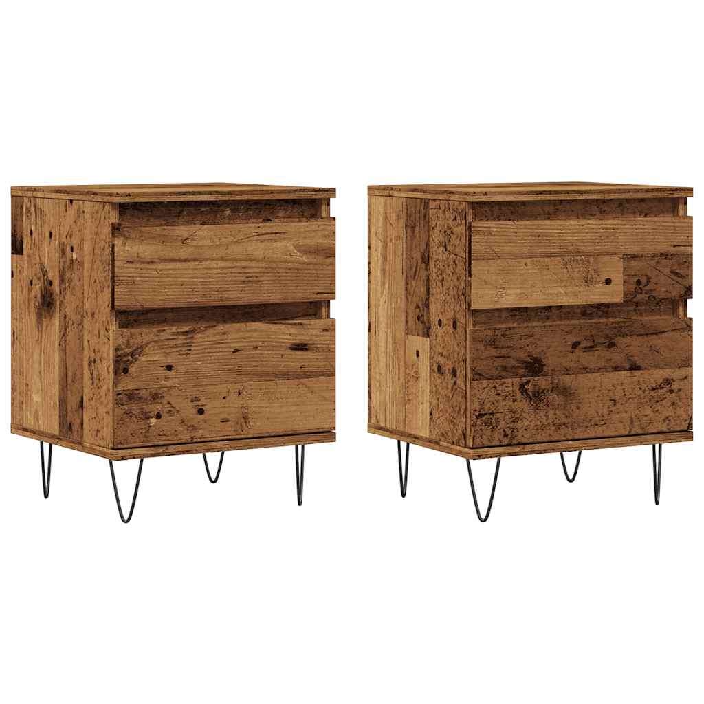 vidaXL Noptiere, 2 buc., lemn vechi, 40x35x50 cm, lemn prelucrat vidaXL Noptiere, 2 buc., lemn vechi, 40x35x50 cm, lemn prelucrat