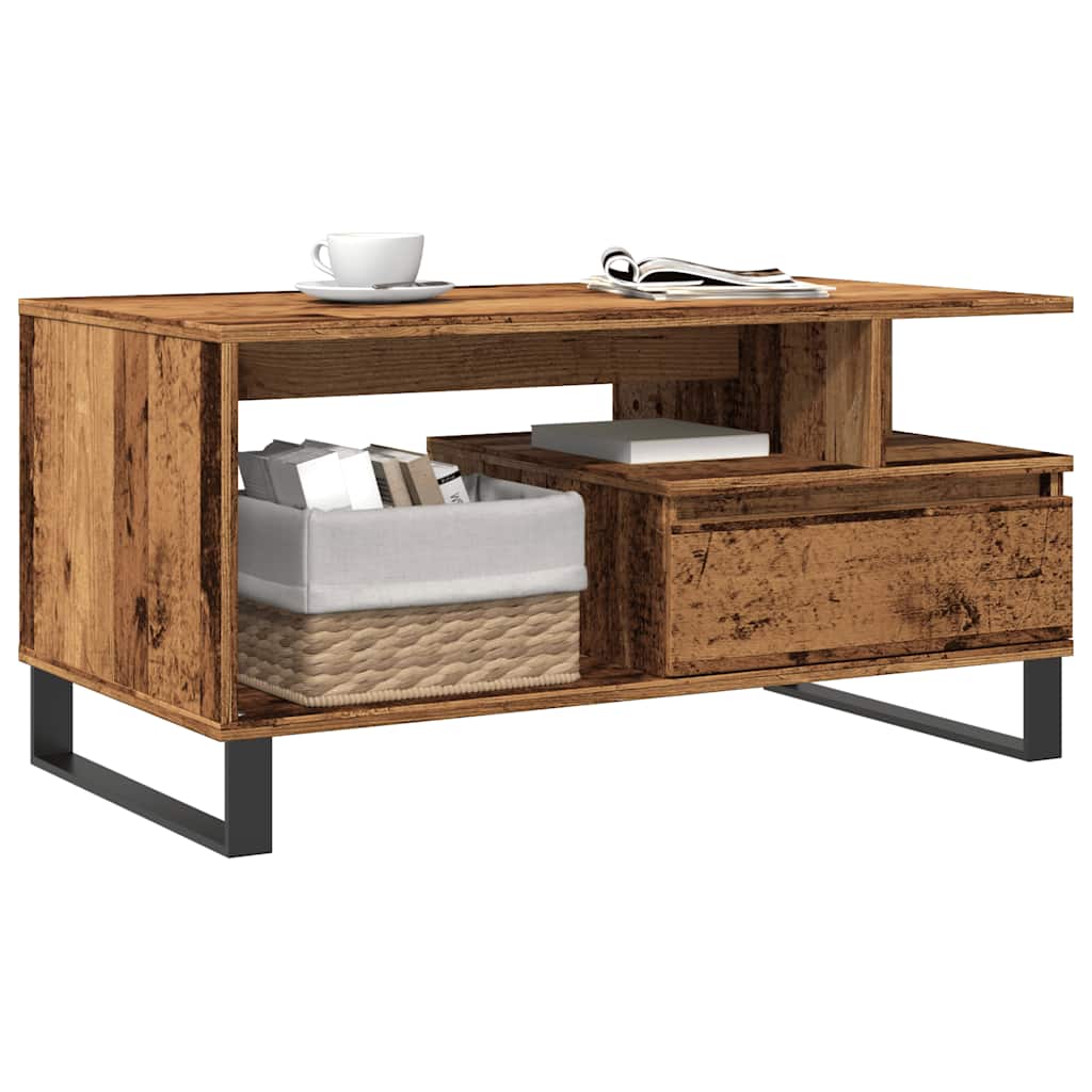 vidaXL Măsuță de cafea, lemn vechi, 90x49x45 cm, lemn prelucrat vidaXL Măsuță de cafea, lemn vechi, 90x49x45 cm, lemn prelucrat