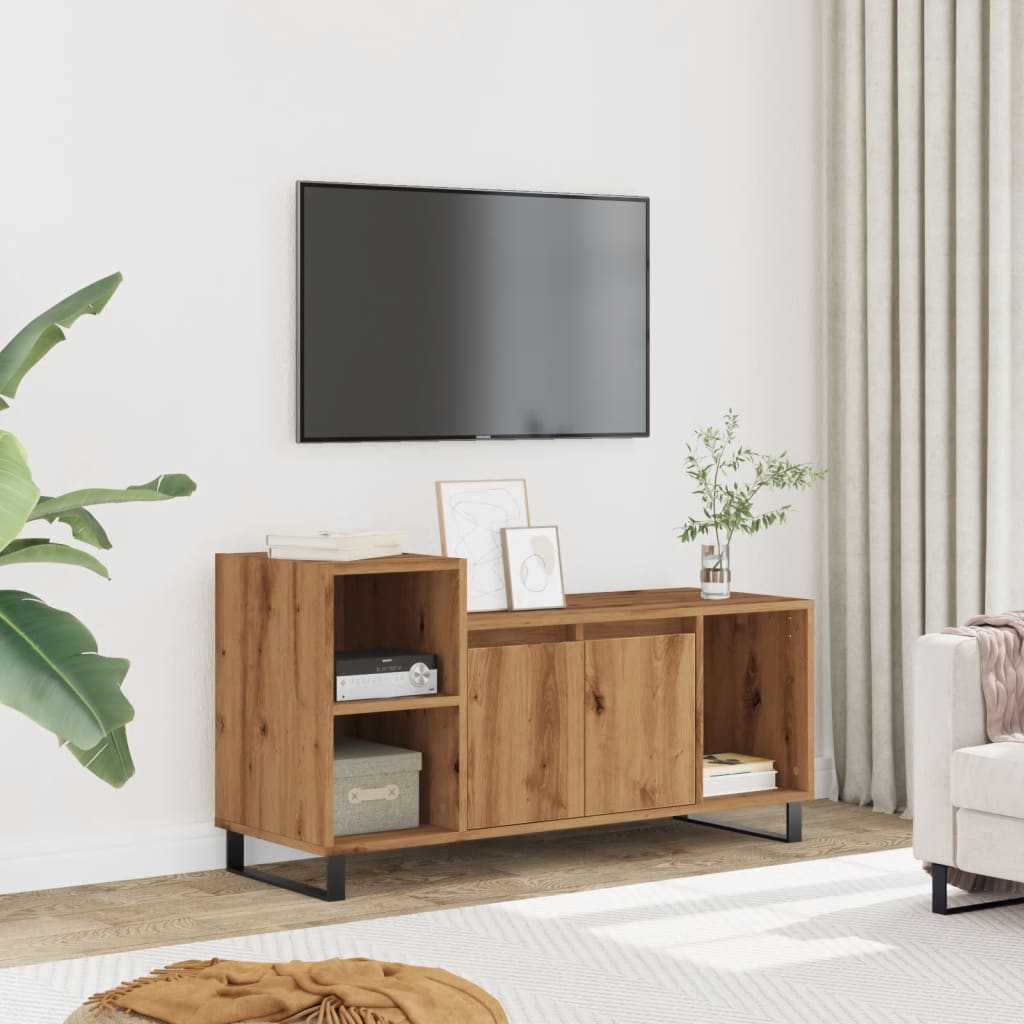 vidaXL Comodă TV, stejar artizanal, 100x35x55 cm, lemn prelucrat vidaXL Comodă TV, stejar artizanal, 100x35x55 cm, lemn prelucrat