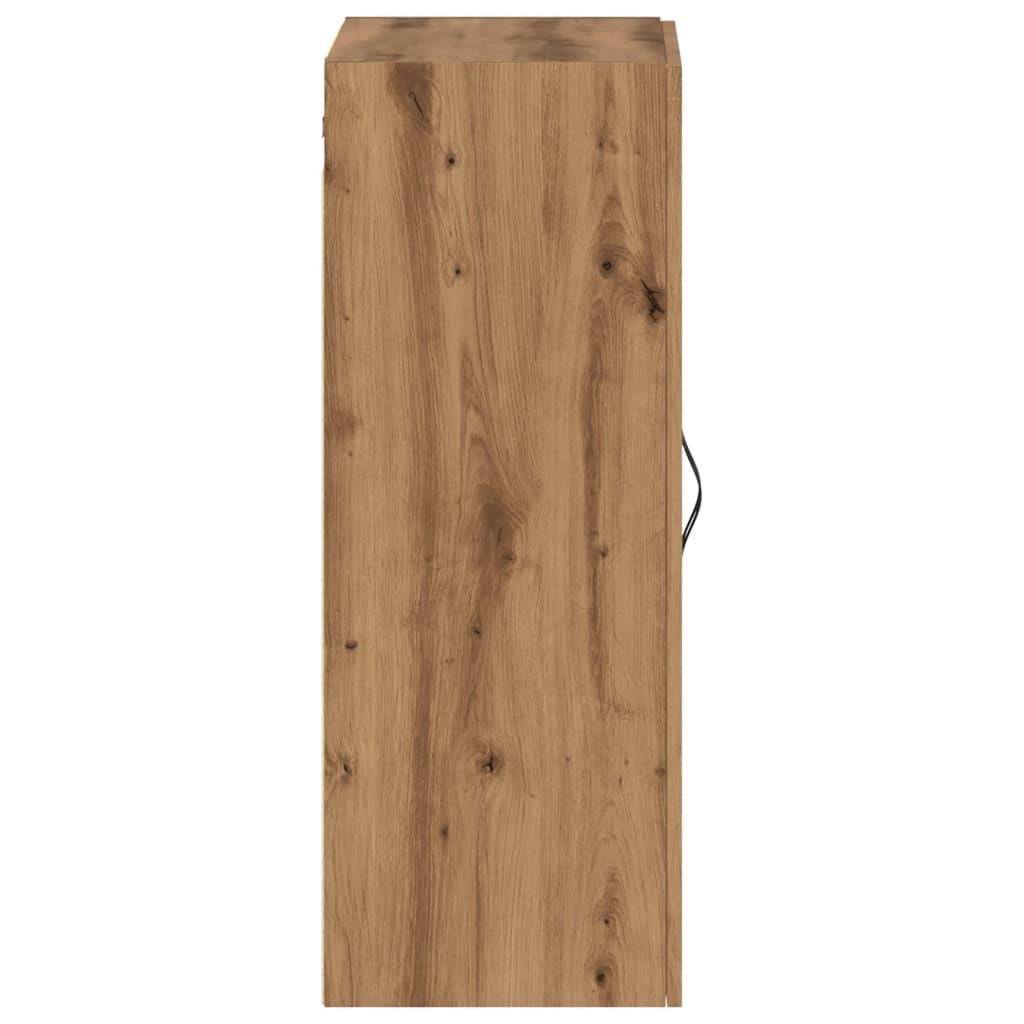 vidaXL Dulap pe perete stejar artizanal, 69,5x34x90 cm, lemn prelucrat