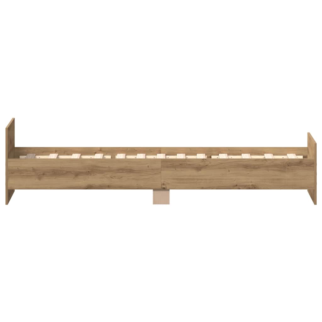 vidaXL Cadru de pat fără saltea Stejar Artisan 90x200cm Lemn prelucrat