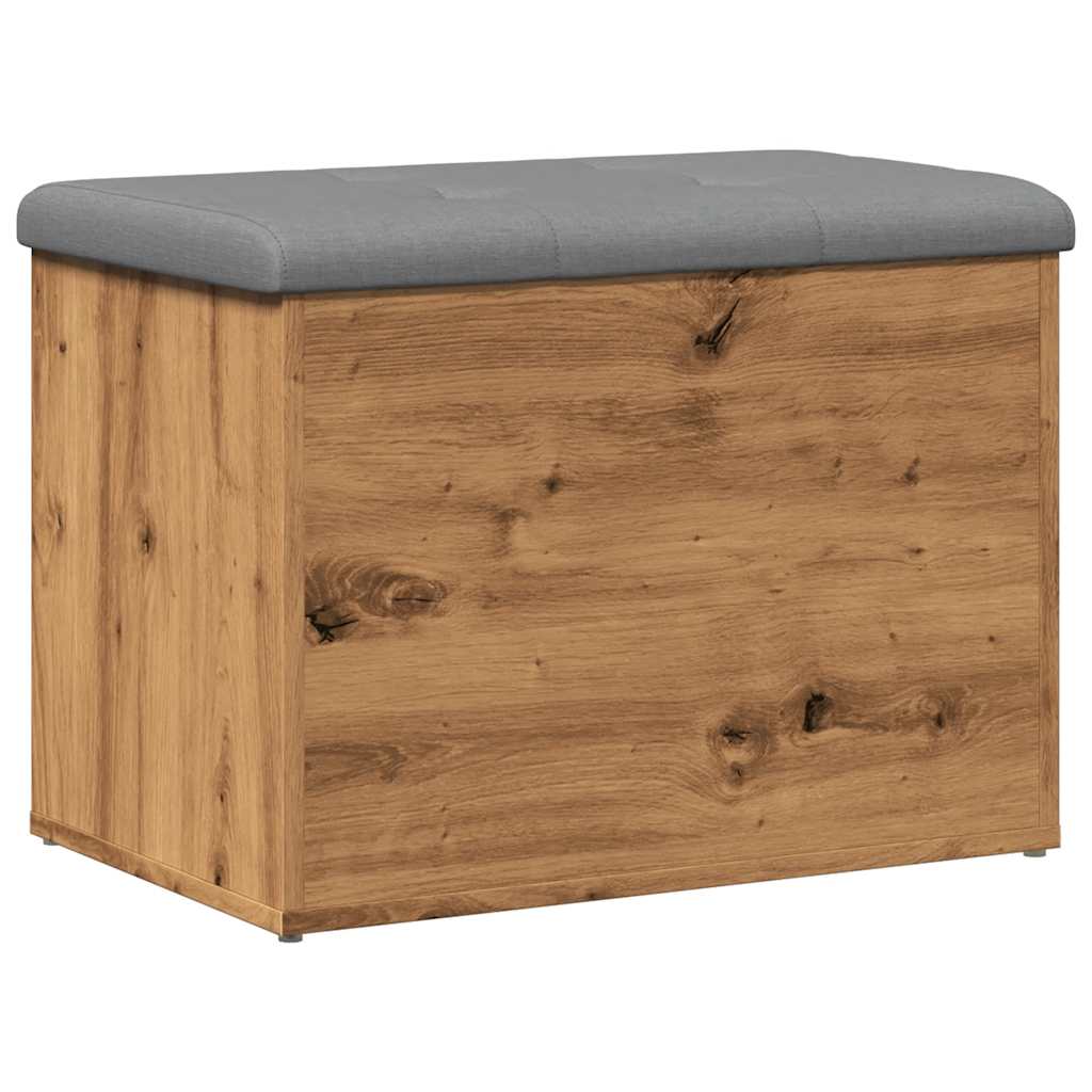 vidaXL Bancă de depozitare Stejar artizanal 62x42x45 cm lemn prelucrat vidaXL Bancă de depozitare Stejar artizanal 62x42x45 cm lemn prelucrat