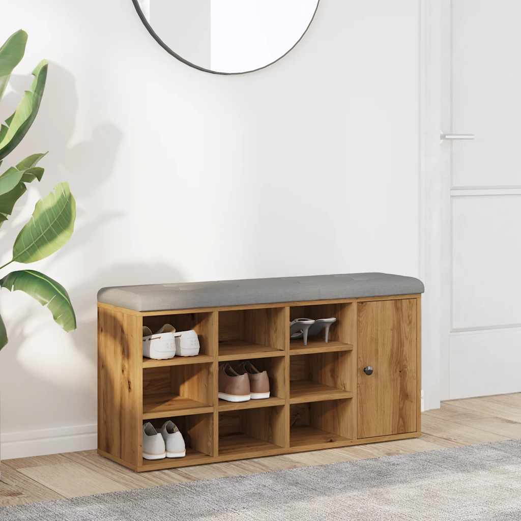 vidaXL Bancă de pantofi Stejar artizanal 102x32x50 cm lemn prelucrat vidaXL Bancă de pantofi Stejar artizanal 102x32x50 cm lemn prelucrat