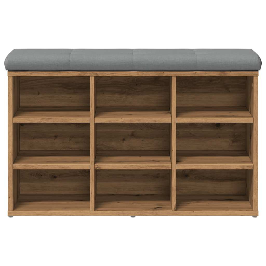 vidaXL Banchetă pantofar stejar artizanal 82x32x50 cm lemn prelucrat