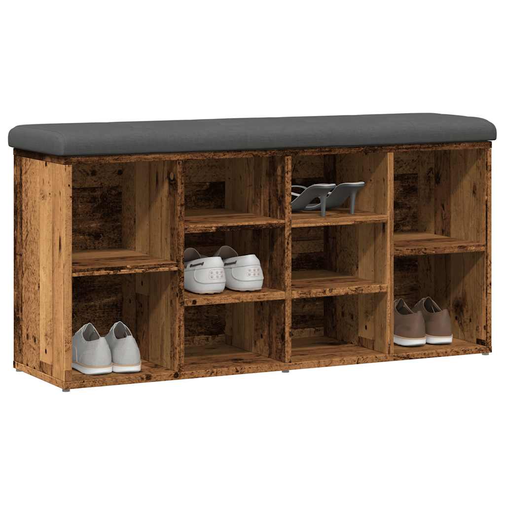 vidaXL Bancă de pantofi,lemn vechi, 102x32x50 cm, lemn prelucrat