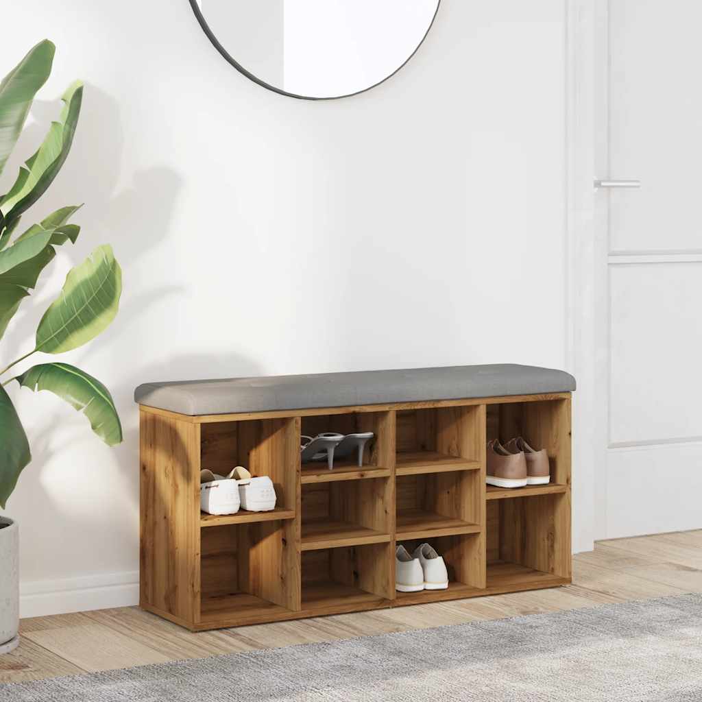 vidaXL Bancă de pantofi stejar artizanal 102x32x50 cm lemn prelucrat vidaXL Bancă de pantofi stejar artizanal 102x32x50 cm lemn prelucrat