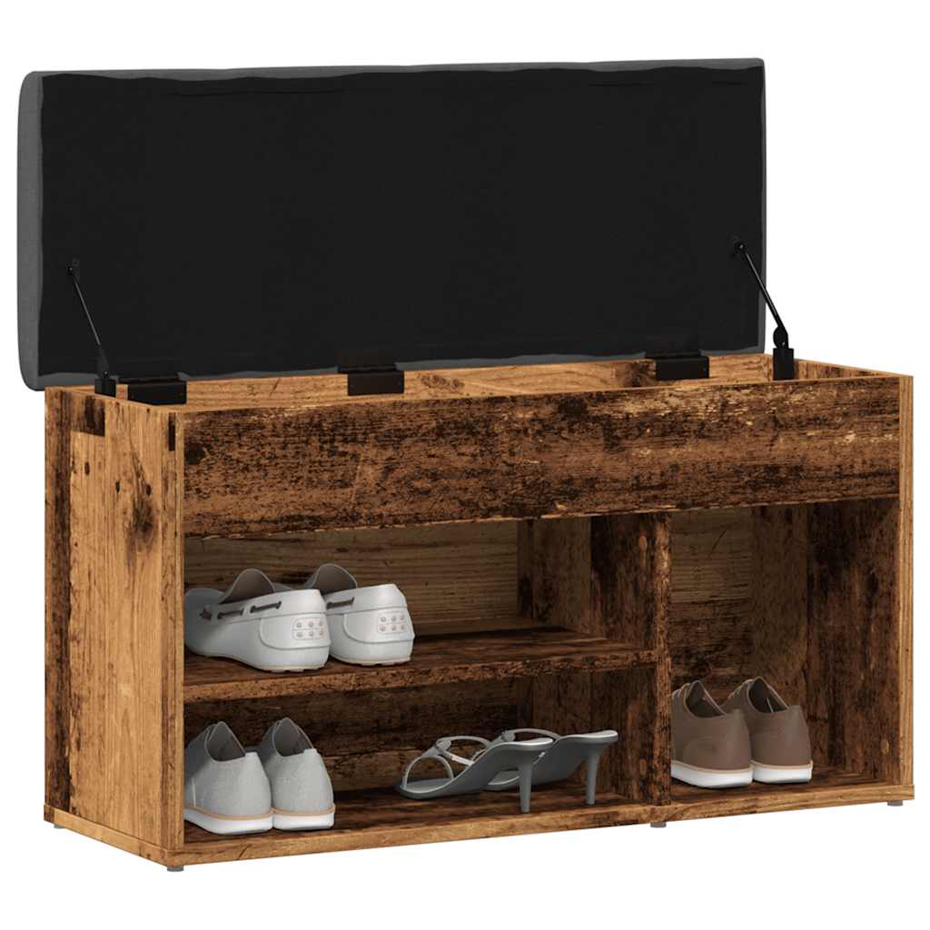 vidaXL Banchetă pantofar, lemn vechi, 82x32x45,5 cm, lemn prelucrat