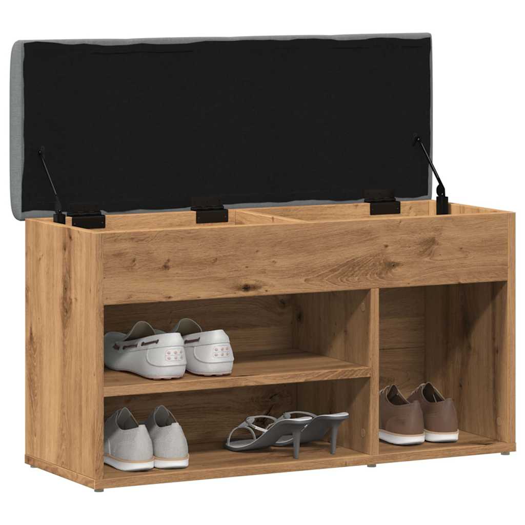 vidaXL Banchetă pantofar stejar artizanal 82x32x45,5 cm lemn prelucrat vidaXL Banchetă pantofar stejar artizanal 82x32x45,5 cm lemn prelucrat