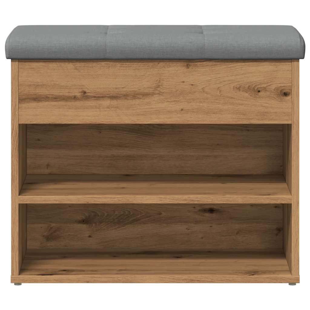 vidaXL Banchetă pantofar stejar artizanal 62x32x50 cm lemn prelucrat