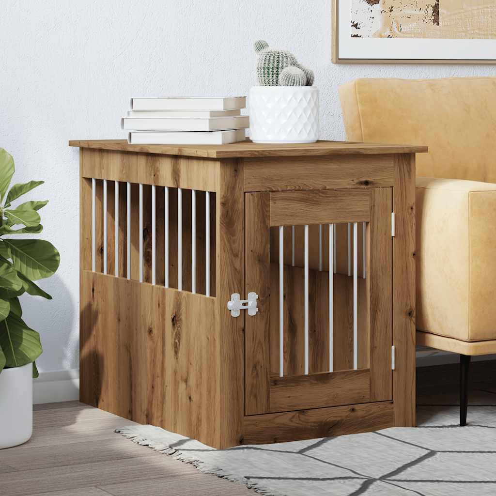 vidaXL Ladă pentru câini, Stejar artizanal, 55x75x65 cm, lemn compozit vidaXL Ladă pentru câini, Stejar artizanal, 55x75x65 cm, lemn compozit