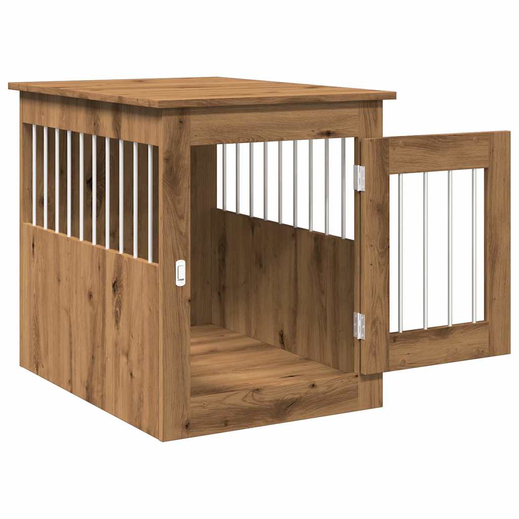 vidaXL Ladă pentru câini, Stejar artizanal, 55x75x65 cm, lemn compozit vidaXL Ladă pentru câini, Stejar artizanal, 55x75x65 cm, lemn compozit