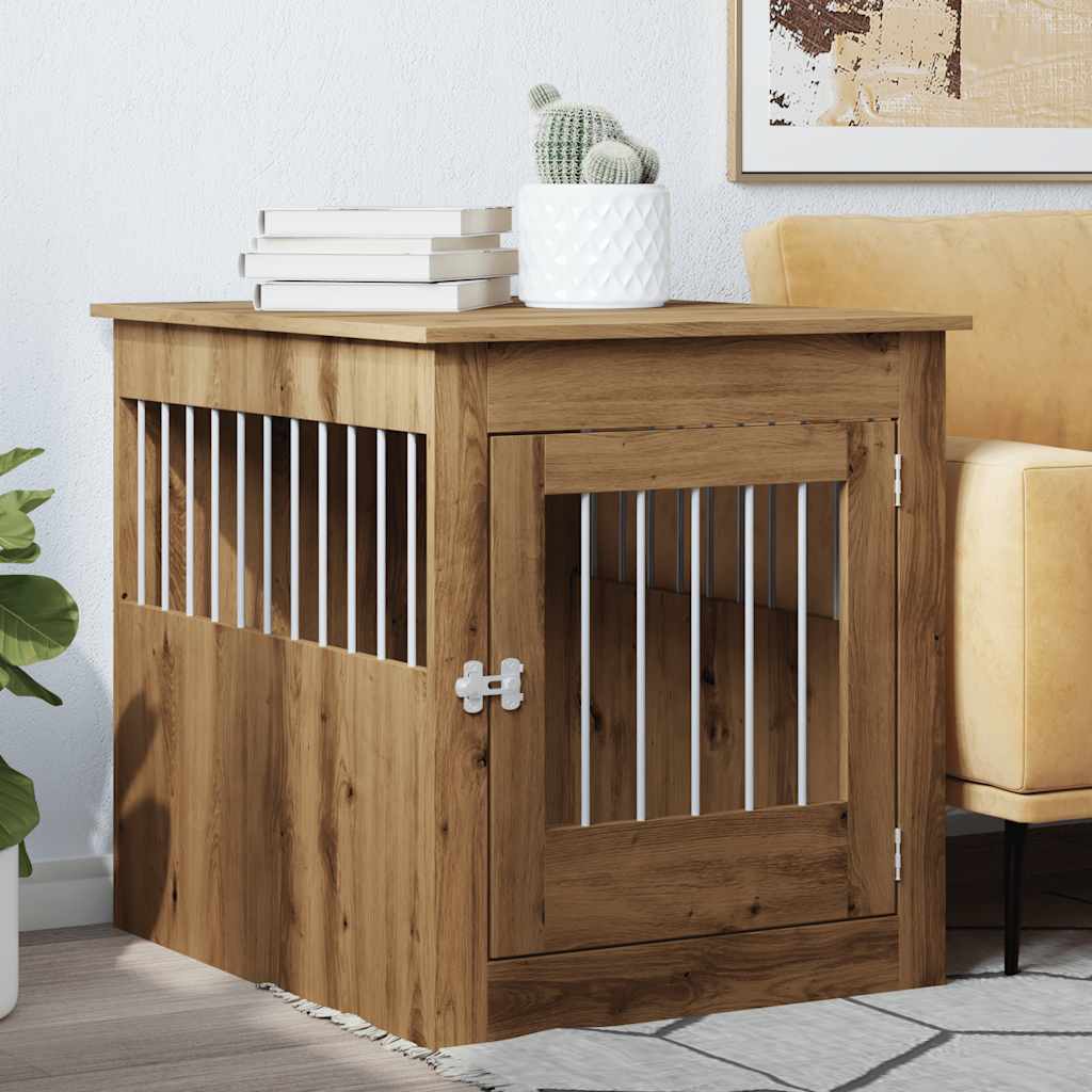 vidaXL Ladă pentru câini, Stejar artizanal 64,5x80x71 cm lemn compozit vidaXL Ladă pentru câini, Stejar artizanal 64,5x80x71 cm lemn compozit