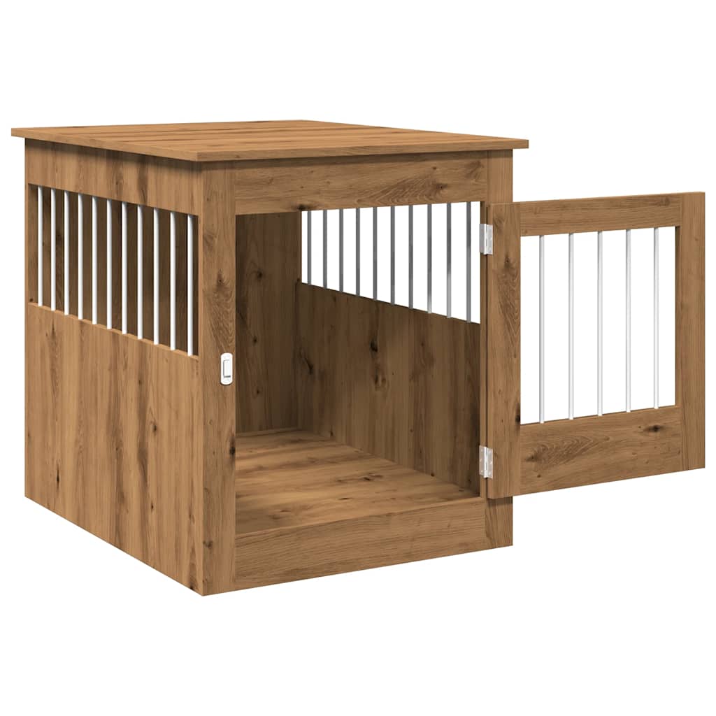 vidaXL Ladă pentru câini, Stejar artizanal 64,5x80x71 cm lemn compozit vidaXL Ladă pentru câini, Stejar artizanal 64,5x80x71 cm lemn compozit