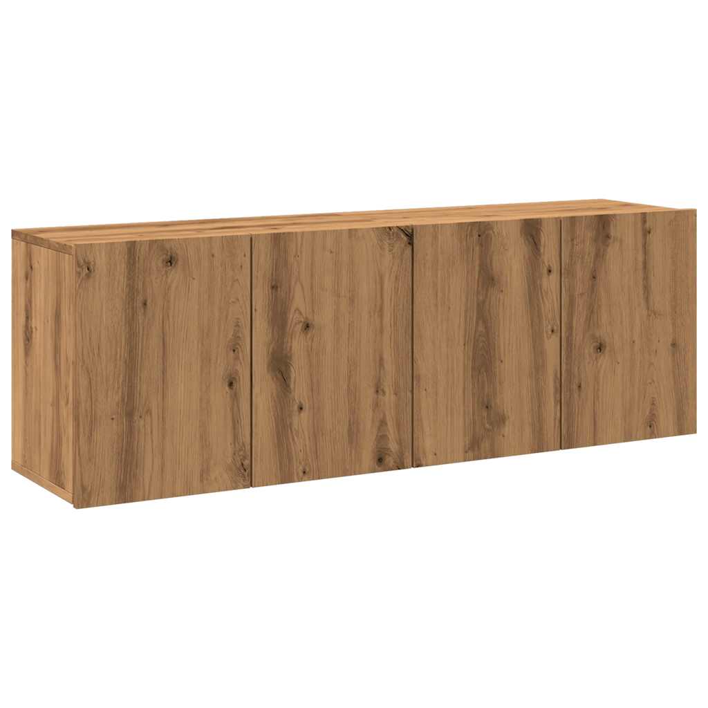 vidaXL Comodă TV de perete, 2 buc. stejar artizanal, 60x30x41 cm vidaXL Comodă TV de perete, 2 buc. stejar artizanal, 60x30x41 cm
