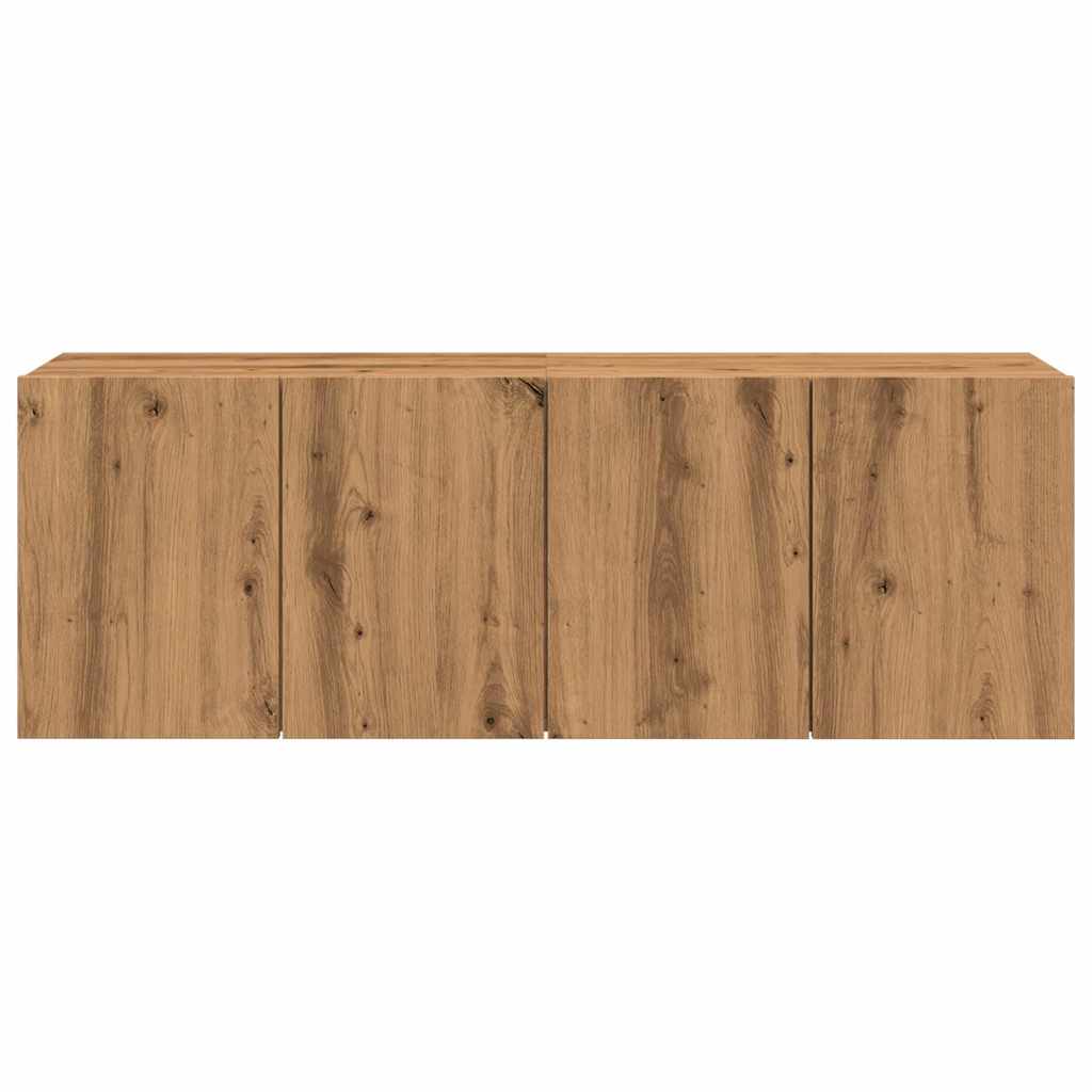 vidaXL Comodă TV de perete, 2 buc. stejar artizanal, 60x30x41 cm vidaXL Comodă TV de perete, 2 buc. stejar artizanal, 60x30x41 cm