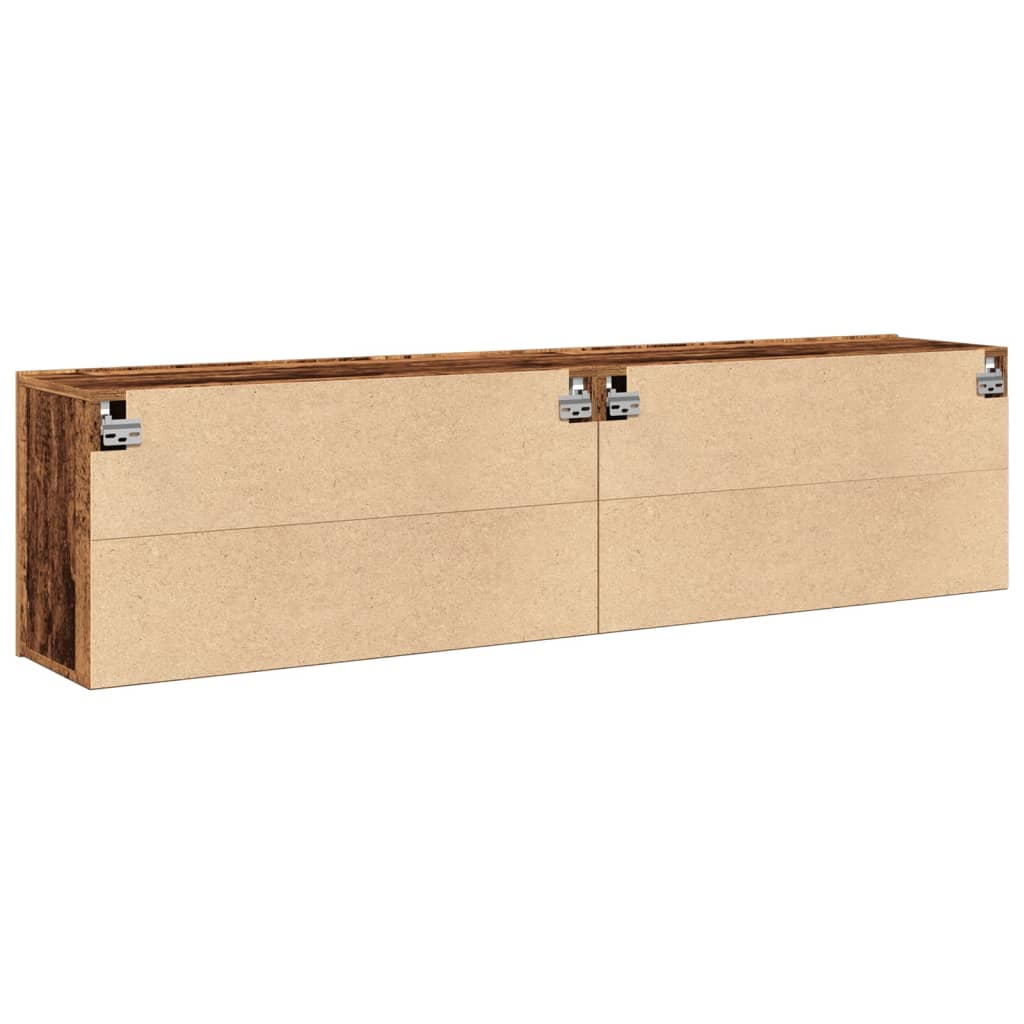 vidaXL Comodă TV de perete, 2 buc. lemn vechi, 80x30x41 cm