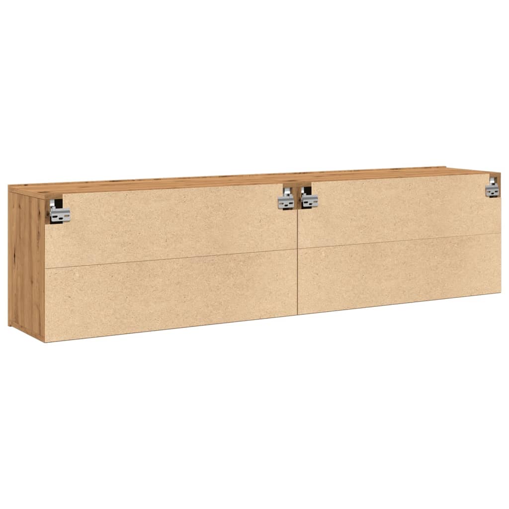 vidaXL Comodă TV de perete, 2 buc. stejar artizanal, 80x30x41 cm