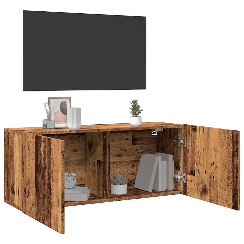 vidaXL Comodă TV de perete, lemn vechi, 100x30x41 cm vidaXL Comodă TV de perete, lemn vechi, 100x30x41 cm