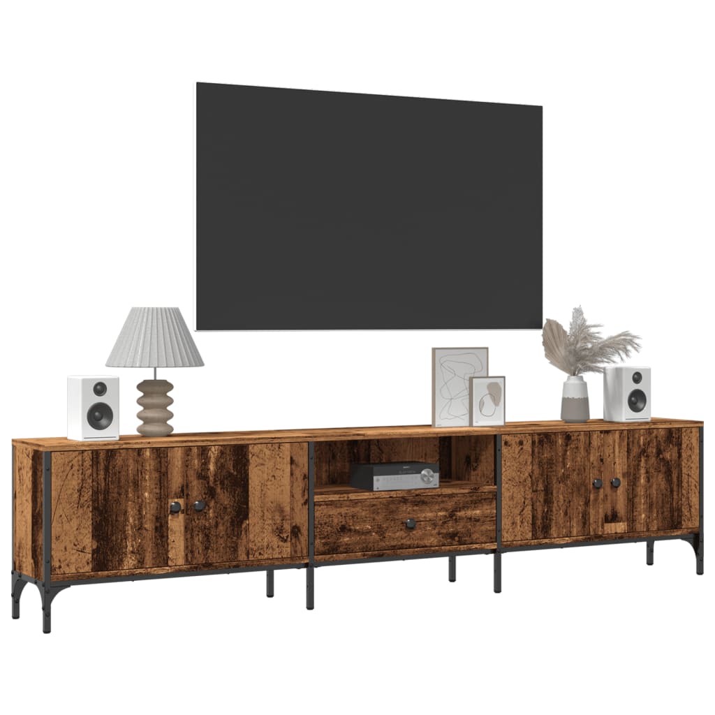 vidaXL Comodă TV cu sertar, lemn vechi, 200x25x44 cm, lemn prelucrat vidaXL Comodă TV cu sertar, lemn vechi, 200x25x44 cm, lemn prelucrat