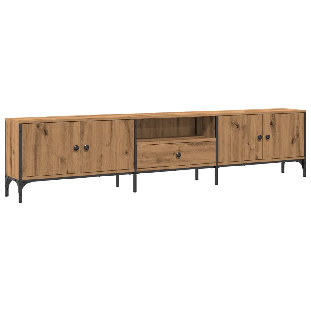 vidaXL Dulap TV cu sertar stejar artizanal 200x25x44 cm lemn prelucrat vidaXL Dulap TV cu sertar stejar artizanal 200x25x44 cm lemn prelucrat