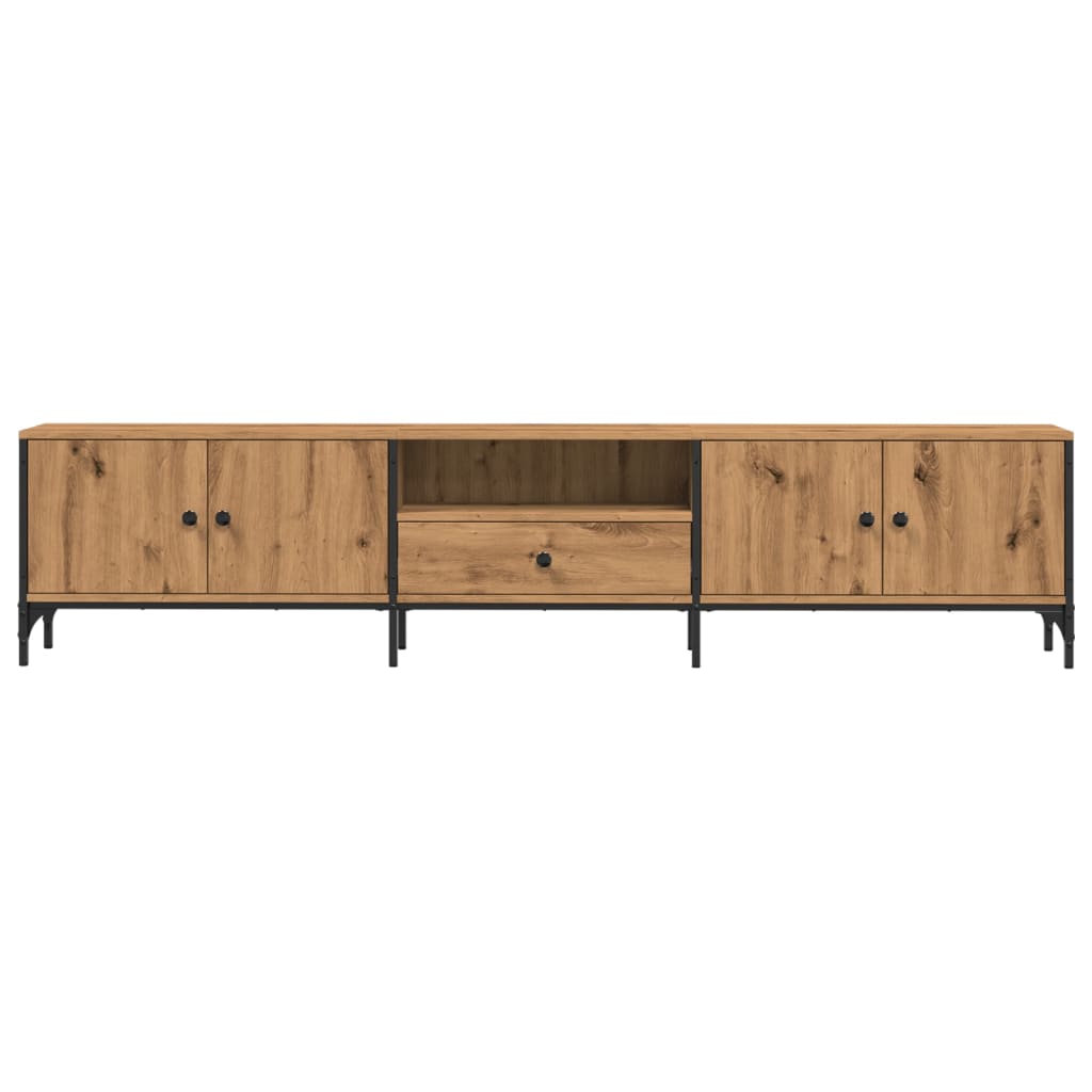 vidaXL Dulap TV cu sertar stejar artizanal 200x25x44 cm lemn prelucrat vidaXL Dulap TV cu sertar stejar artizanal 200x25x44 cm lemn prelucrat