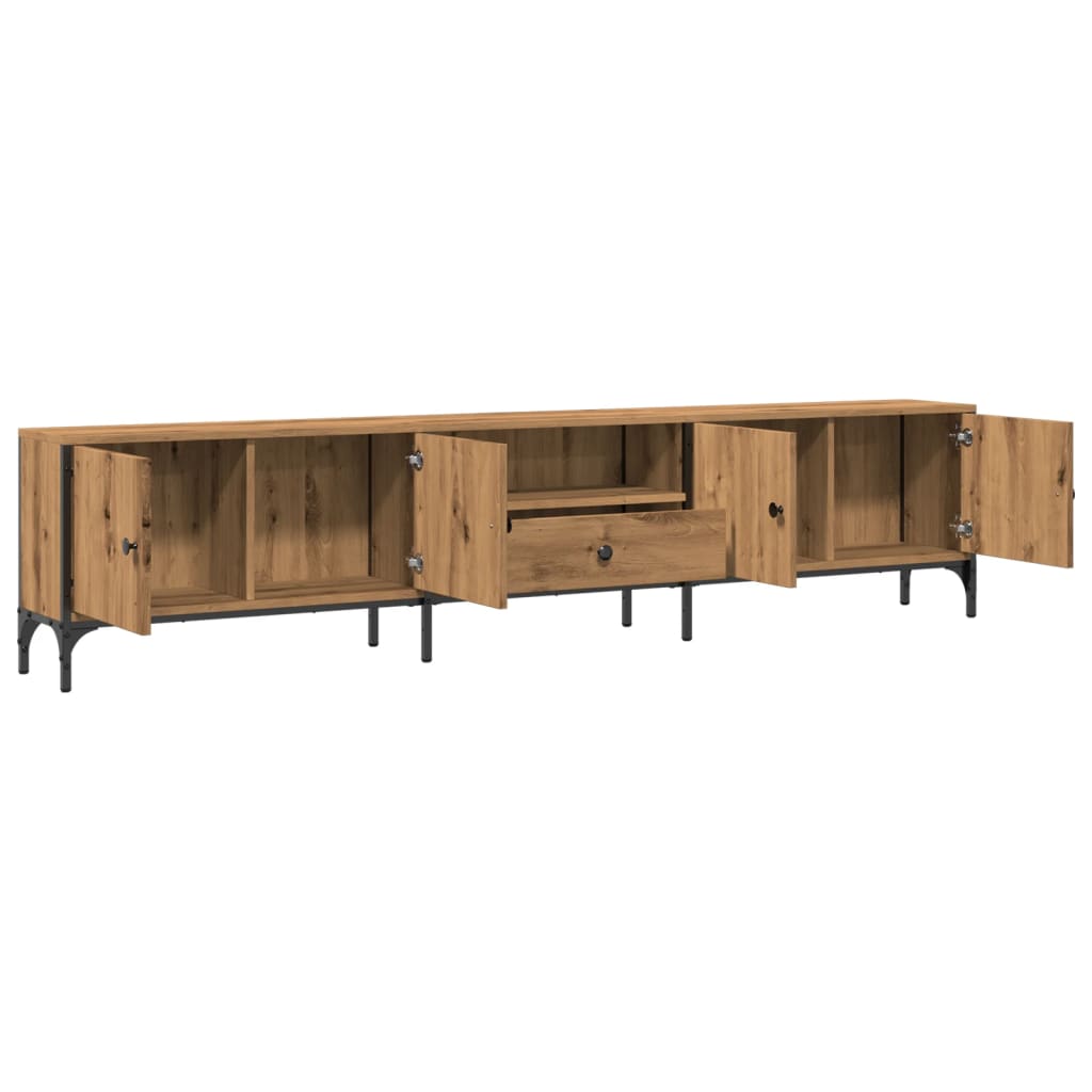 vidaXL Dulap TV cu sertar stejar artizanal 200x25x44 cm lemn prelucrat vidaXL Dulap TV cu sertar stejar artizanal 200x25x44 cm lemn prelucrat