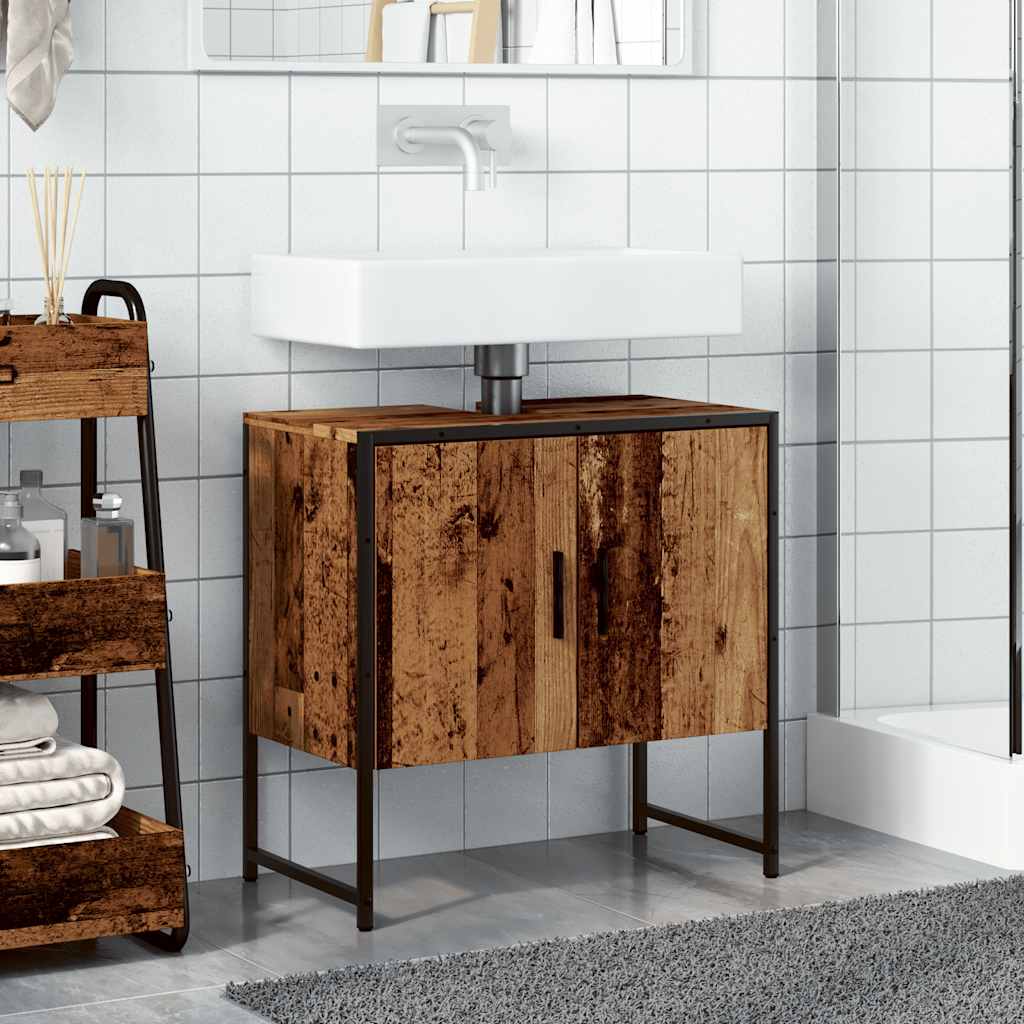 vidaXL Dulap pentru chiuvetă baie lemn vechi 60x33x60cm lemn prelucrat vidaXL Dulap pentru chiuvetă baie lemn vechi 60x33x60cm lemn prelucrat
