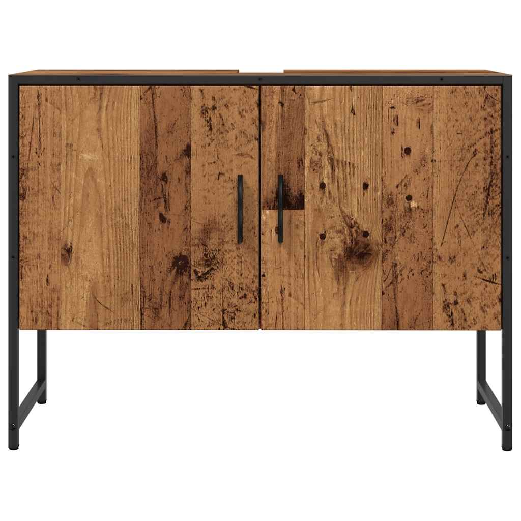 vidaXL Dulap chiuvetă baie, lemn vechi, 80x33x60 cm, lemn prelucrat vidaXL Dulap chiuvetă baie, lemn vechi, 80x33x60 cm, lemn prelucrat