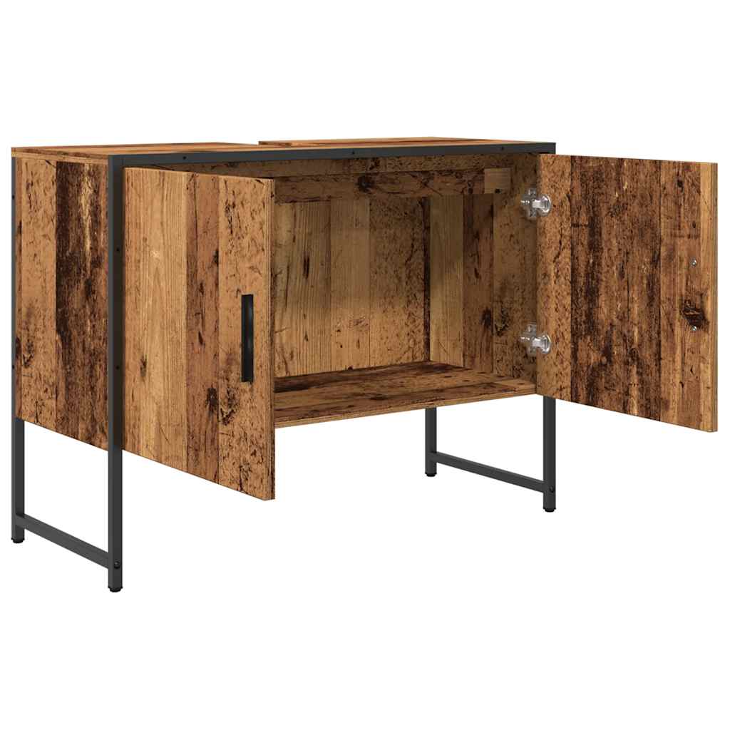 vidaXL Dulap chiuvetă baie, lemn vechi, 80x33x60 cm, lemn prelucrat vidaXL Dulap chiuvetă baie, lemn vechi, 80x33x60 cm, lemn prelucrat