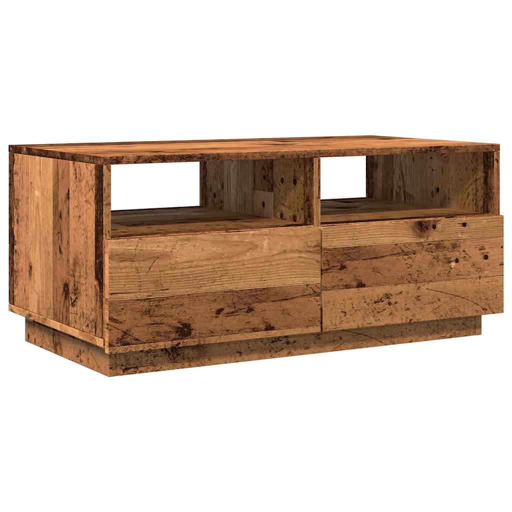 vidaXL Măsuță de cafea cu lumini LED, lemn vechi, 90x49x40 cm vidaXL Măsuță de cafea cu lumini LED, lemn vechi, 90x49x40 cm